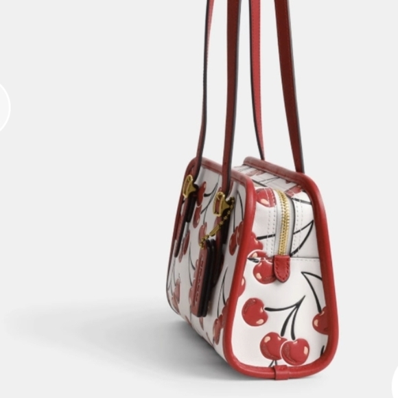 Coach Leather Swing Zip Bag With Cherry Print NWT - Picture 10 of 16
